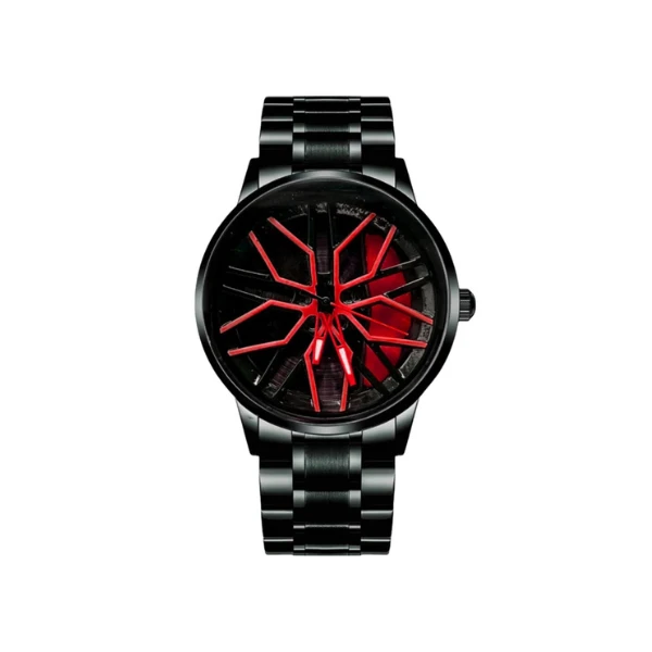 ساعت مچی عقربه‌ای مردانه کوارتز مدل صفحه رینگ چرخان بند فلزی