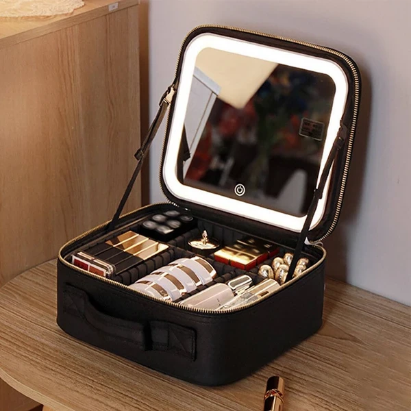 کیف لوازم آرایش مدل آینه دار LED mirror