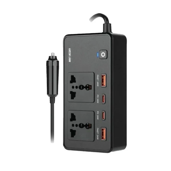 اینورتر و مبدل برق فندکی ماشین 200 وات گرین لاین Green Lion