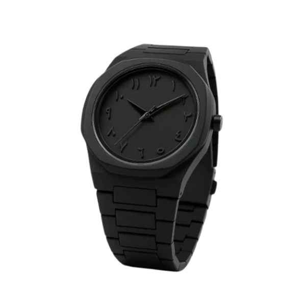 ساعت مچی مردانه مشکی با اعداد عربی طراحی مینیمال