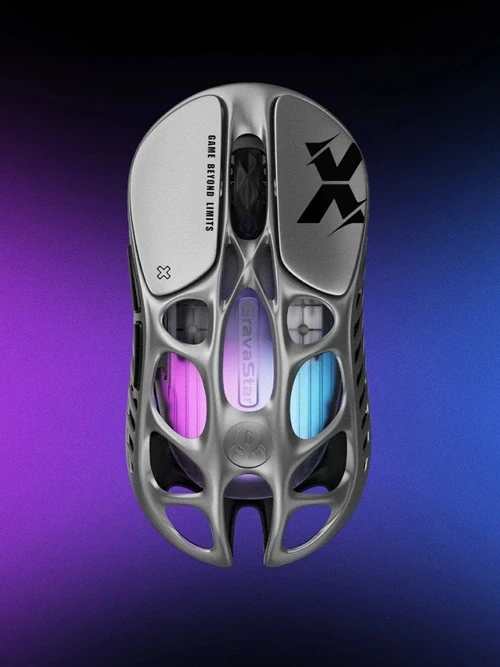 موس گیمینگ گراواستار مدل GravaStar Mercury X – Interstellar Silver