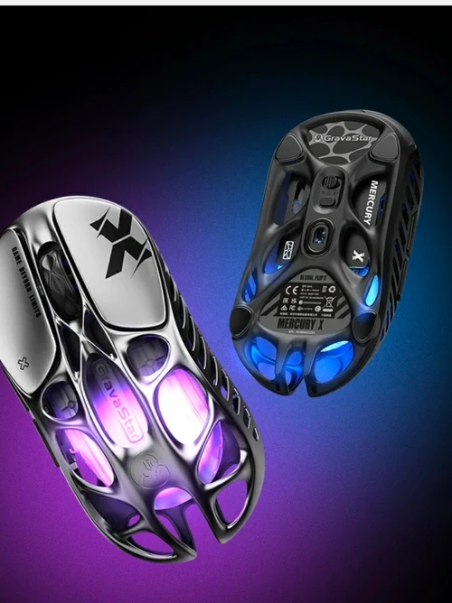 موس گیمینگ گراواستار مدل GravaStar Mercury X – Interstellar Silver
