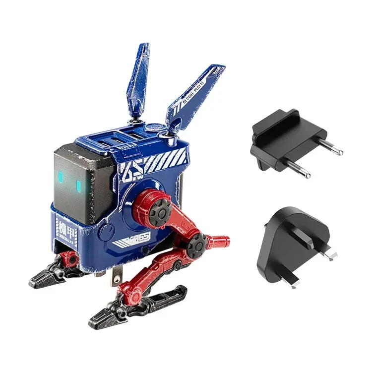 شارژر دیواری سریع آلفا 65 واتی GaN برند Gravastar نسخه Limited Edition طراحی و رنگ شده با دست War Damaged Blaze Blue دست ساز