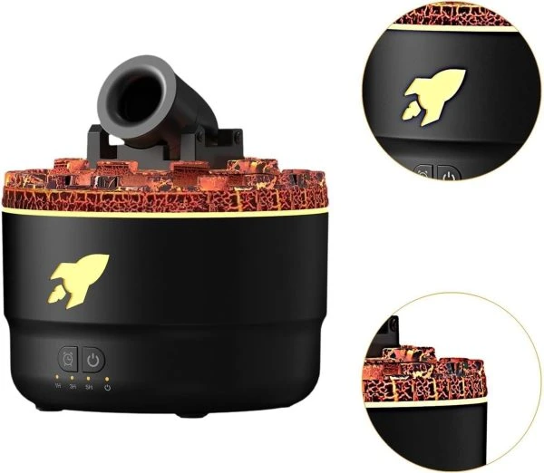 بخور بمبی با نور RGB و خروجی بخور حلقه‌ای و از بالا