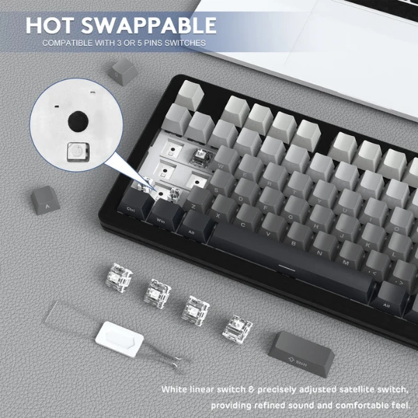 کیبورد گیمینگ برند attack shark مدل m87 pro