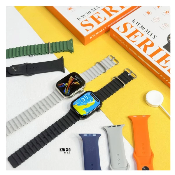 ساعت هوشمند 44 میلی متری کیکویر مدل kw 30 max با بند سیلیکونی