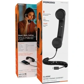 گوشی کلاسیک رومیزی پرودو با کانکتور Type-C مدل PD569BK