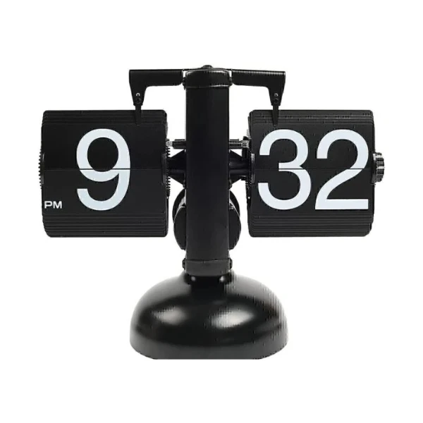 ساعت رومیزی ورقه‌ای Flip Clock مشکی ساده