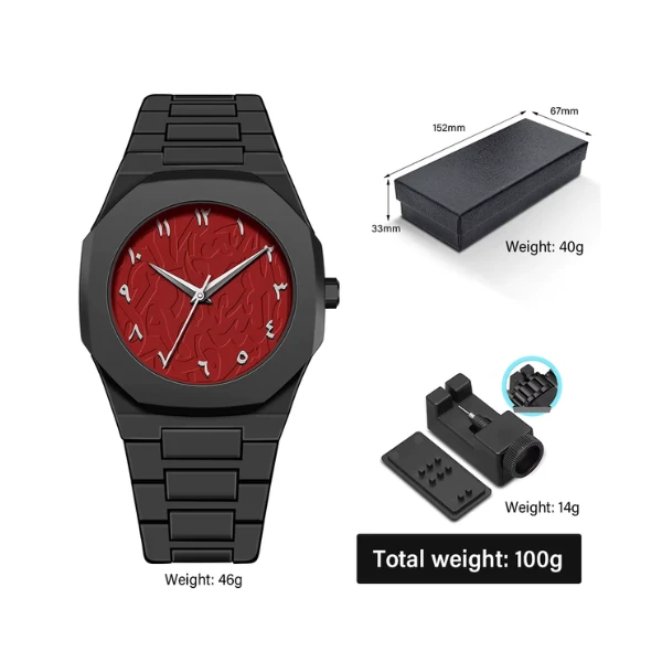 ساعت مچی عقربه‌ای کوارتز مردانه مدل اسپرت بند سبک قفل مخفی